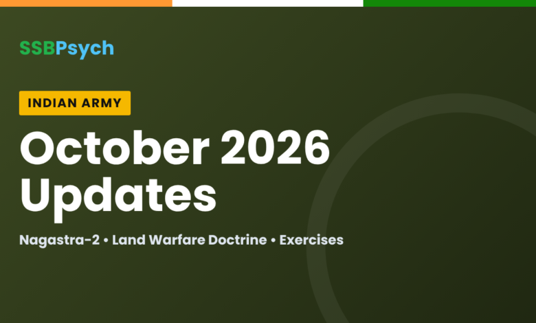 Indian Army October 2026 updates - SSBPsych