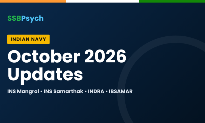 Indian Navy October 2026 updates - SSBPsych